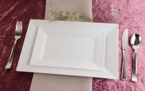 Sensations 9.5" White Rectangle Plates