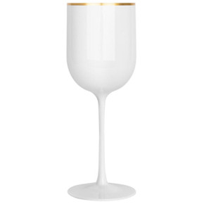 Wine Glasses White with Gold Rim (5 Count)