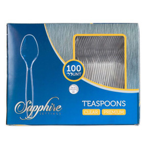Basic Cutlery Collection Clear Teaspoons BOX (100 Count)