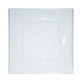 10.75" Clear Square Plastic Dinner Plates (10 count)