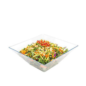 4 qt. (128 oz) Clear Square Plastic Serving Bowls