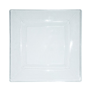 8" Clear Square Plastic Salad Plates (10 count)