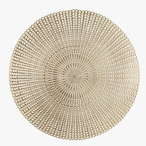 16" Woven Gold Round Vinyl Placemat