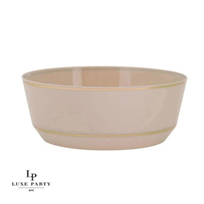 14 Oz. Round Linen and gold Plastic Bowls (10 count)