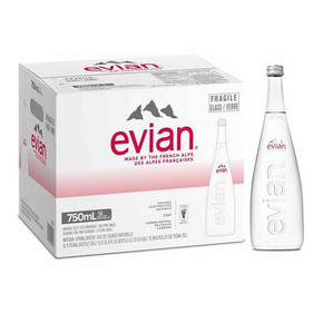 Evian Glass Natural Spring Water 750ML (12 pack)