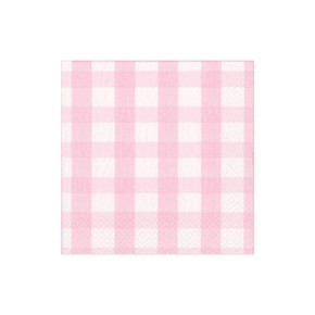 Gingham Paper Cocktail Napkins in Pink - 20 Per Package