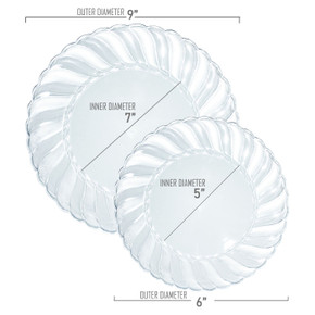 Clear Flair Disposable Plastic Buffet Plates (9") 18 COUNT