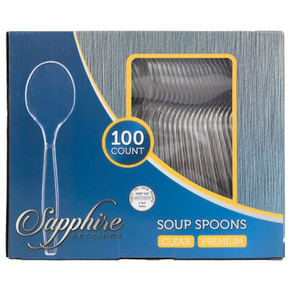 Basic Cutlery Collection Clear Soup Spoons Box (100 Count)