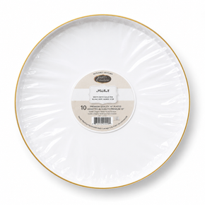 White with gold rim 10' Plate (edge)