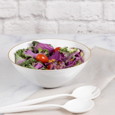 White/Gold Salad Bowl 58 oz.