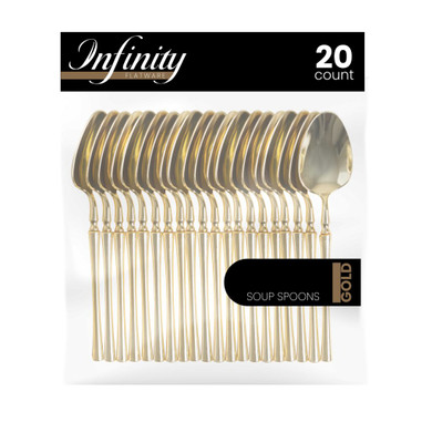 Infinity Gold Soup Spoons (20 count)