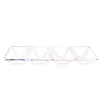 4 Section Tray Clear Rectangle