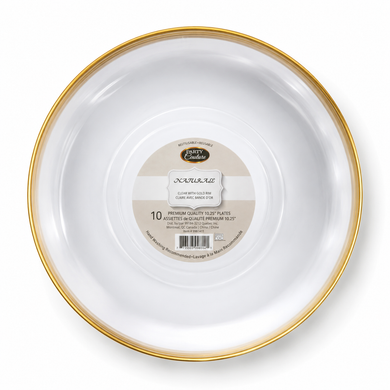 Clear Dinner Plate Gold Rim