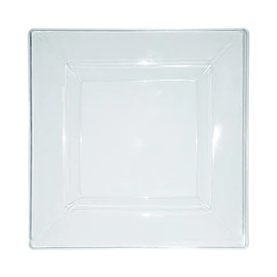 9.5" Clear Square Plastic Dinner Plates (10 count)