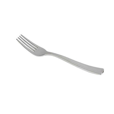 Shiny Metallic Silver Disposable Plastic Forks (24 count)