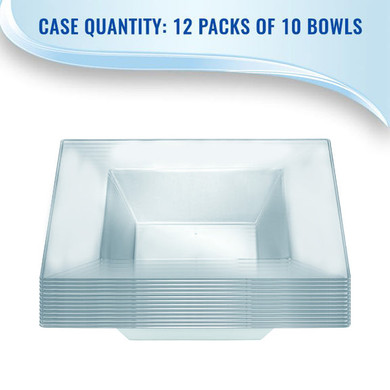 12 oz. Clear Square Plastic Soup Bowls (10 count)