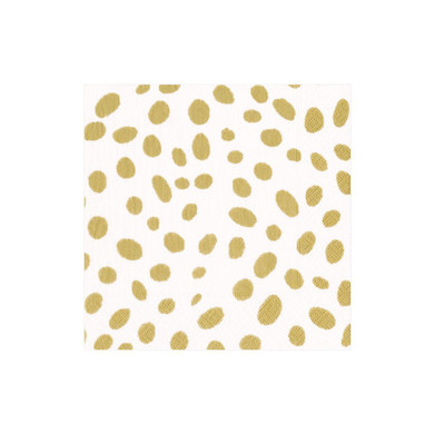 Spots Paper Cocktail Napkins in Gold - 20 Per Package