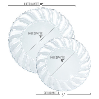 Clear Flair Disposable Plastic Dinner Plates (10.25") 18 COUNT