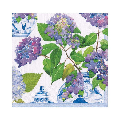 Hydrangeas and Porcelain Paper Napkins - 20 Per Package