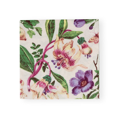 Porcelain Blooms Ivory Luncheon Napkins - 20 Per Package