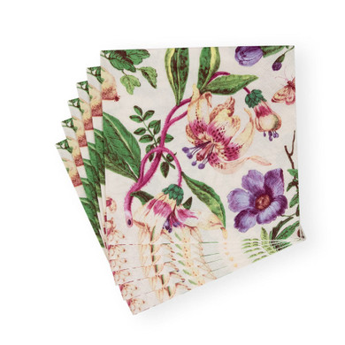 Porcelain Blooms Ivory Luncheon Napkins - 20 Per Package