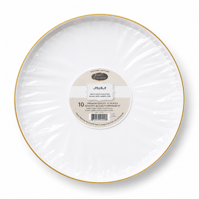 White with gold rim 10' Plate (edge)