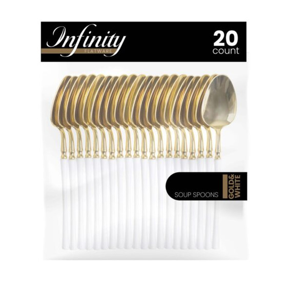 Infinity Flatware Gold/White Soup Spoons