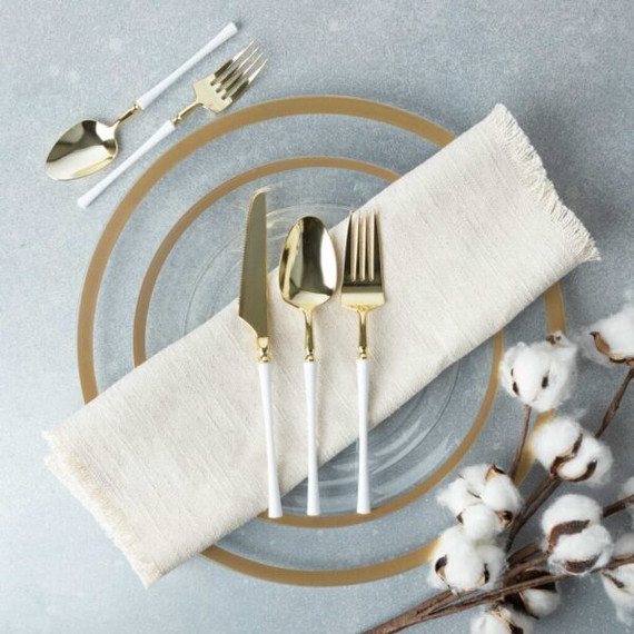 Infinity Flatware Gold/White Soup Spoons