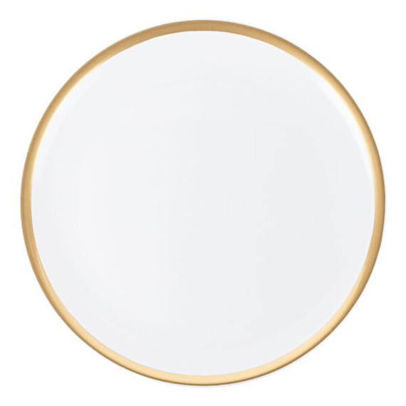 White Organic Tray 14" with Gold Rim (2 count)