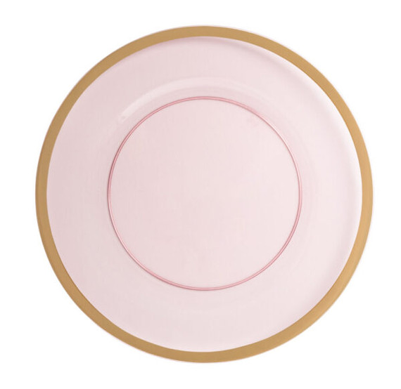 Pink Chargers with Gold Rim 13" (4 Count)