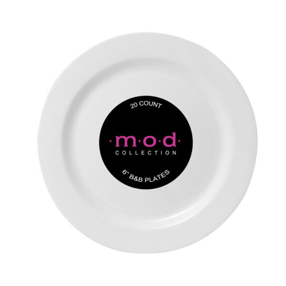Mod Round Collection 6″ White B & B Plates (20 Count)