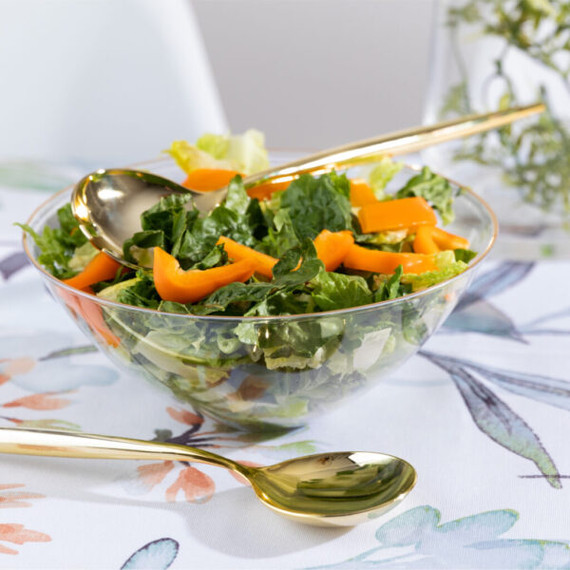 Clear/Gold Salad Bowl 112 oz.