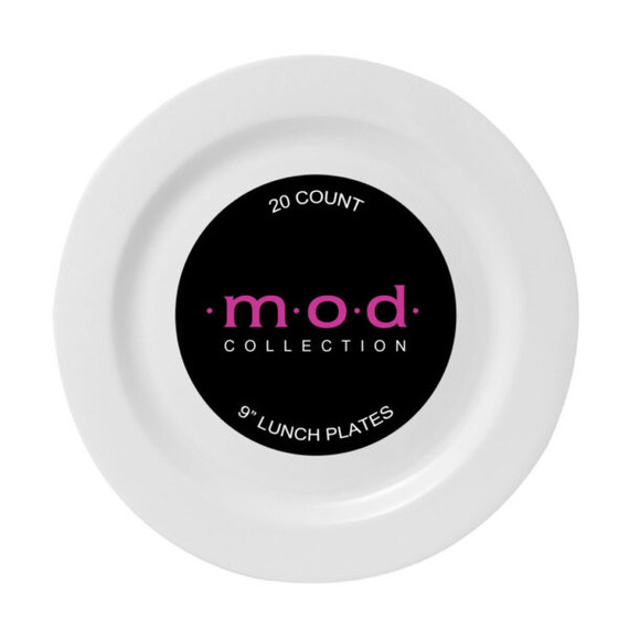 Mod Round Collection 9" White Round Lunch Plate