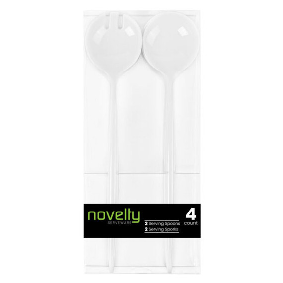 Novelty Serving Spoon & Spork White