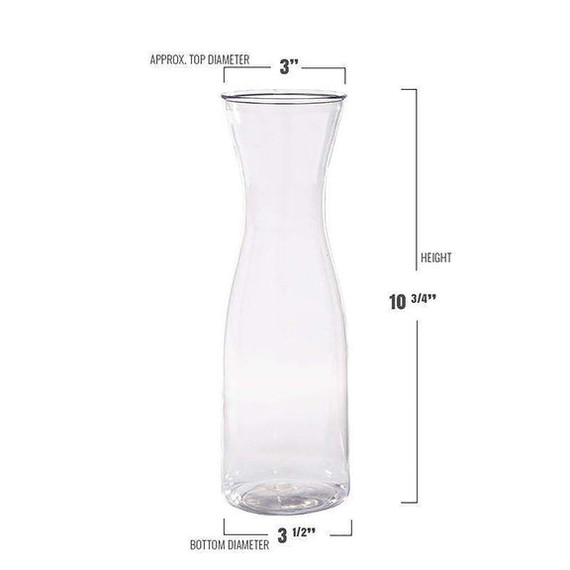 35 oz. Clear Large Plastic Wine Carafes with Lids