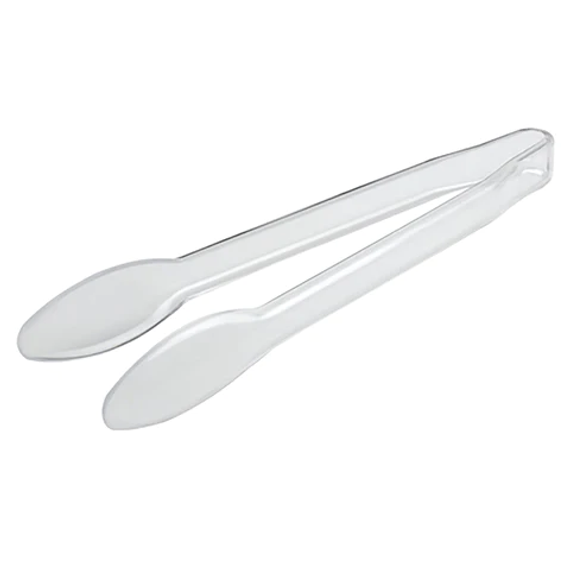 9" Clear Plastic Serving Tongs