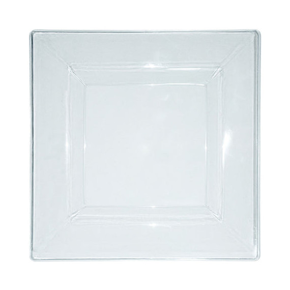 10.75" Clear Square Plastic Dinner Plates (10 count)
