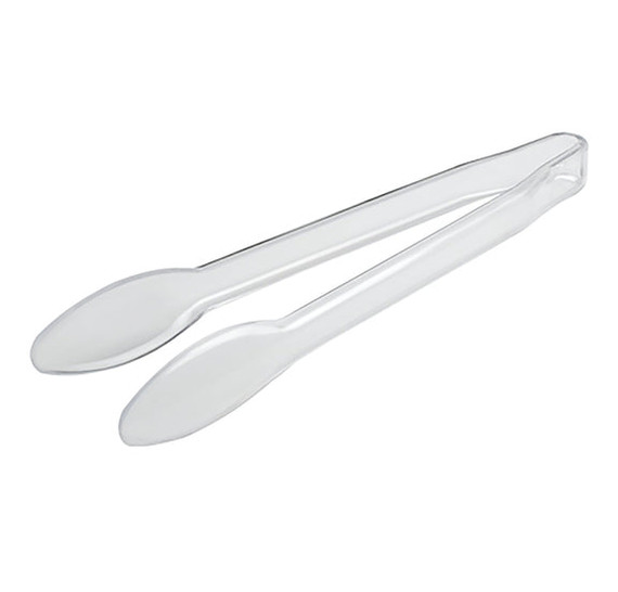 12" Clear Large Plastic Serving Tongs