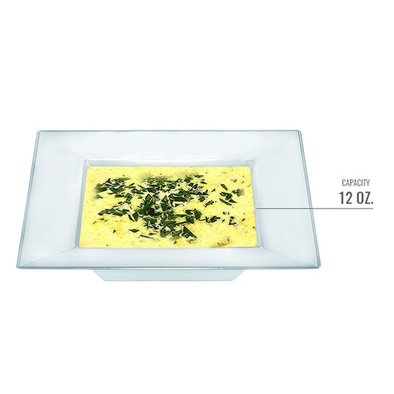12 oz. Clear Square Plastic Soup Bowls (10 count)