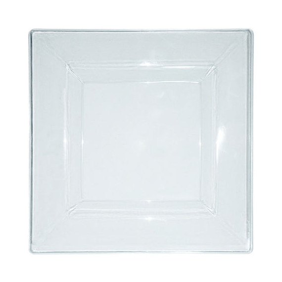 6.5" Clear Square Plastic Cake Plates (10 count)