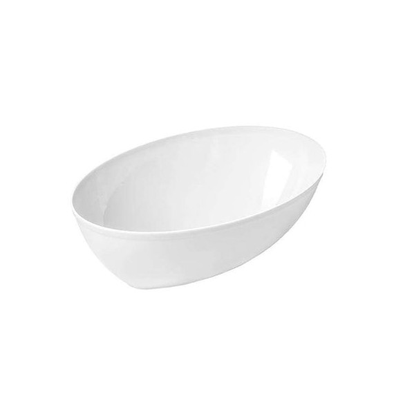 2 qt. (64 oz) White Oval Plastic Serving Bowls (3 count)