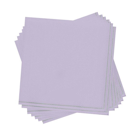 Lavender with Silver Stripe Lunch Napkins (20 Napkins)