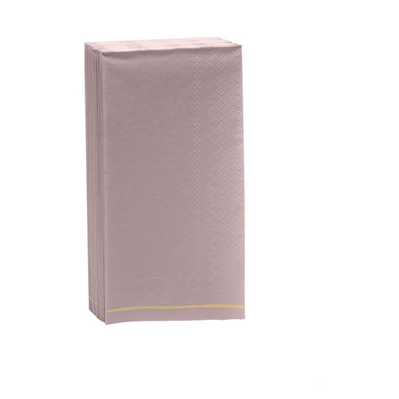 Mauve with Gold Stripe Dinner Napkins (16 count)