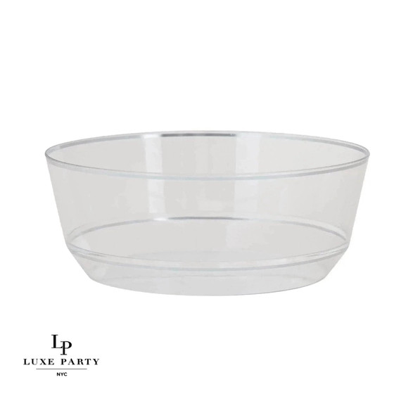 14 Oz. Round Clear and Silver Plastic Bowls (10 count)
