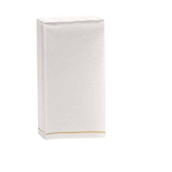 Linen with Gold Stripe Guest Paper Napkins (16 count)