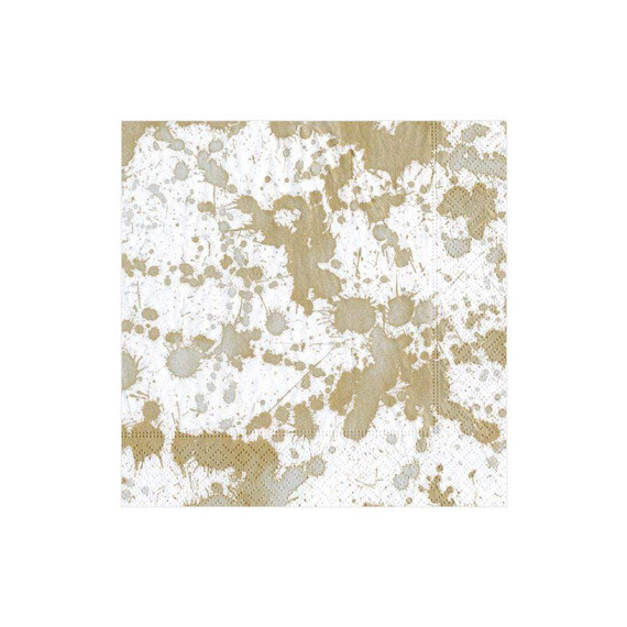 Splatterware Paper Cocktail Napkins in Gold - 20 Per Package