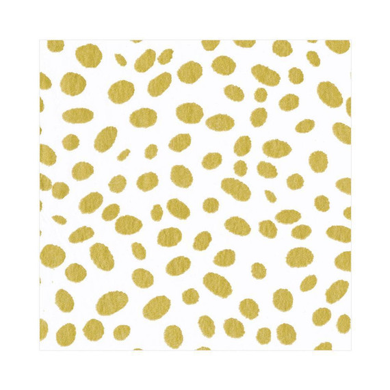 Spots Paper Linen Luncheon Napkins in Gold - 15 Per Package