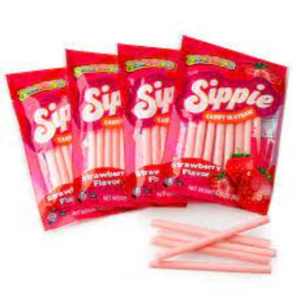 Sippie Candy Straws Strawberry