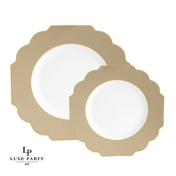 Scalloped Gold Plastic Plates 10.7" (10 Count)