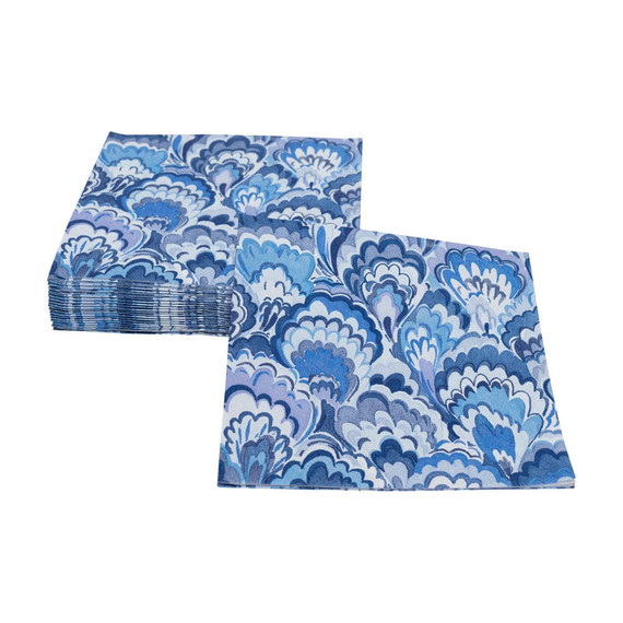 Marbled Ceramica Indigo Cocktail Napkins  - 20 Per Package